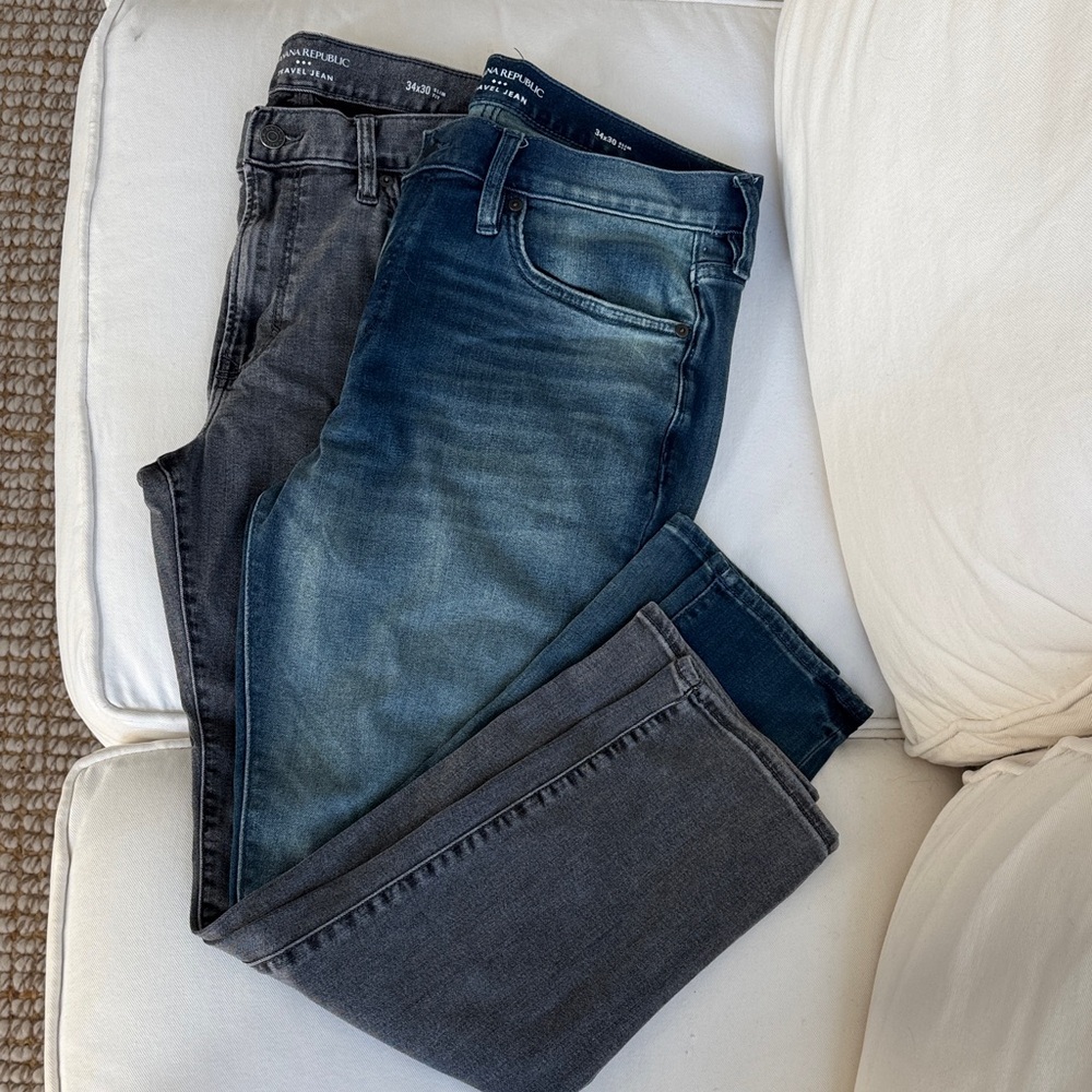 Banana Republic Bundle- Men's Blue and Gray Travel Jeans